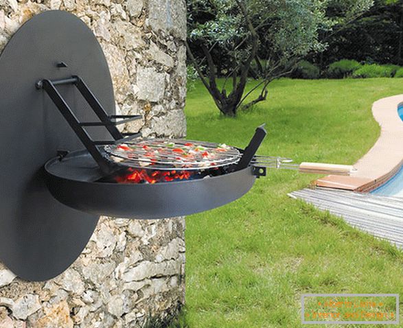 Foldable barbecue in open condition