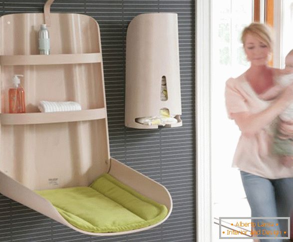 Folding changing table