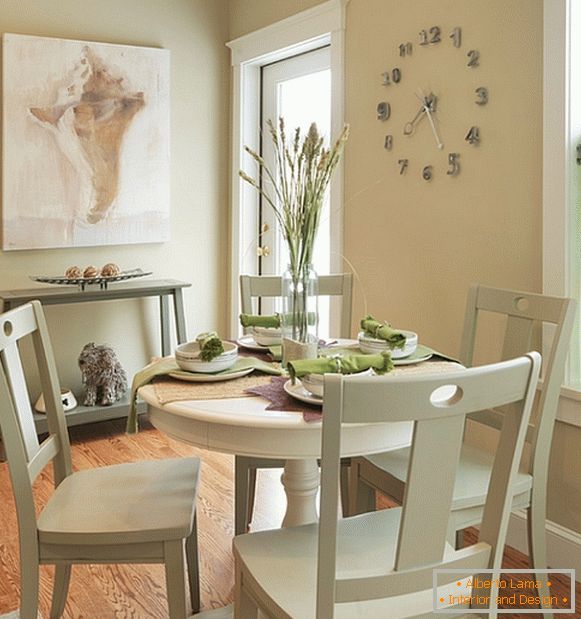 Small light dining room