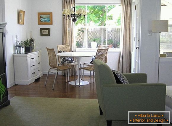 Dining area in the living room