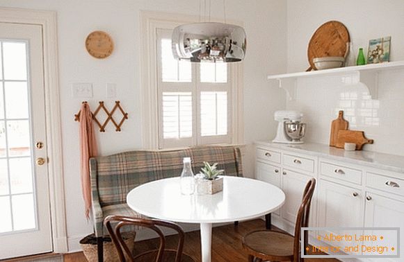 Small dining room in white color