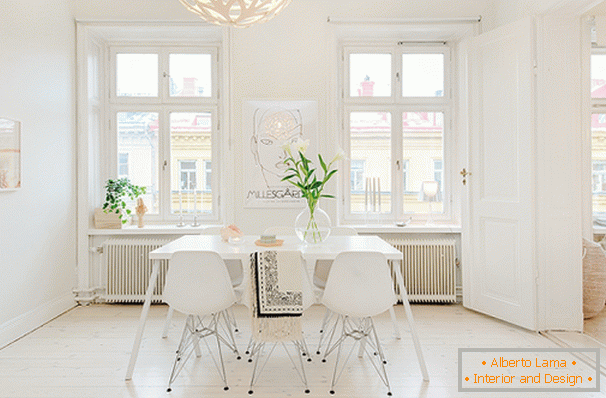Dining room in Scandinavian style
