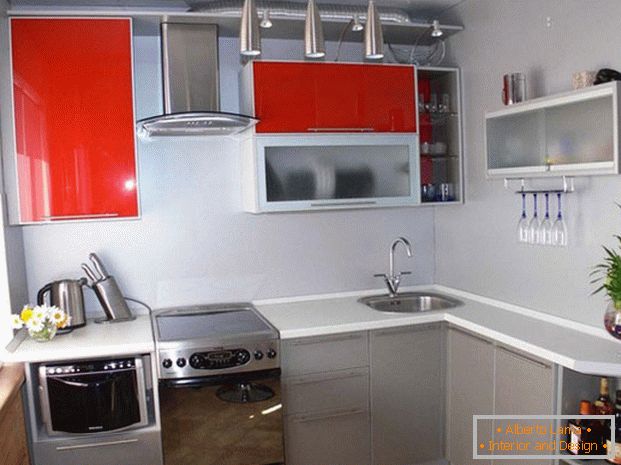 Modern kitchen set с выдвижными шкафами