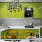 Light green furniture in the kitchen