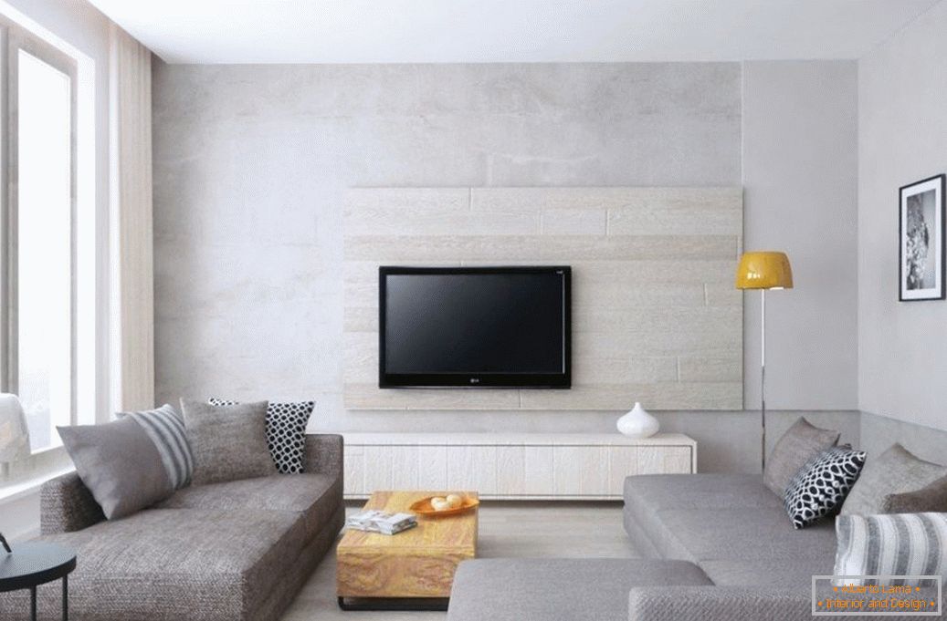 Gray sofa in a modern interior