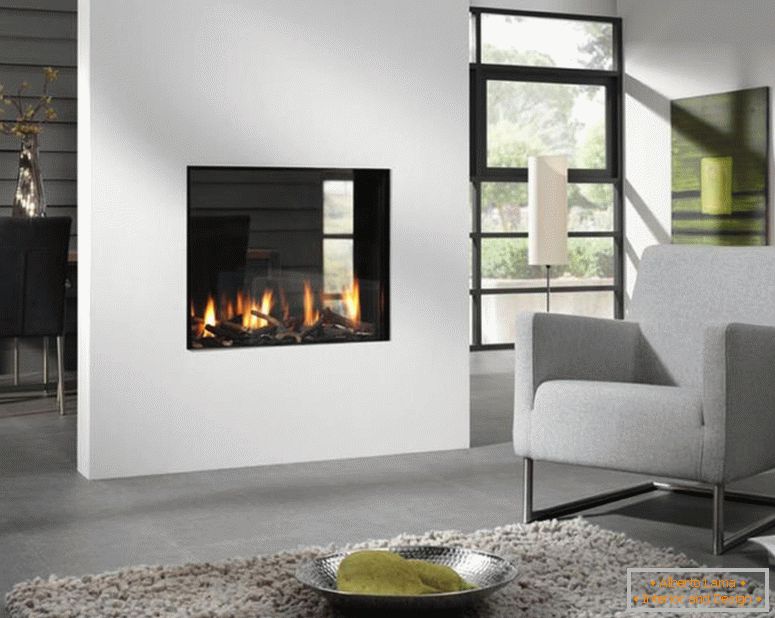 terrific-dual-aspect-modern-wall-mount-fireplace-design-ideas-in-grey-and-white-interior-living-room-modern-themed-inspiration-with-sophisticated-hand-chair-also-fur-rugs-decors