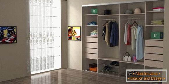 Built-in closet in the bedroom - the size and photo inside