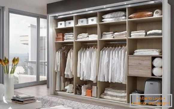 Interior design of the wardrobes in the bedroom