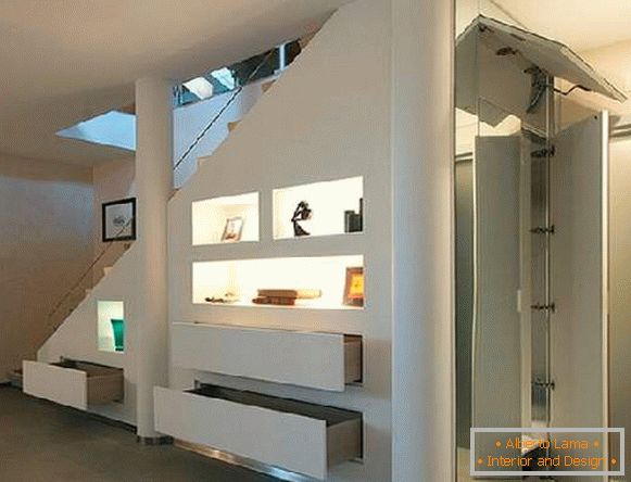 cabinet design under the stairs, photo 31