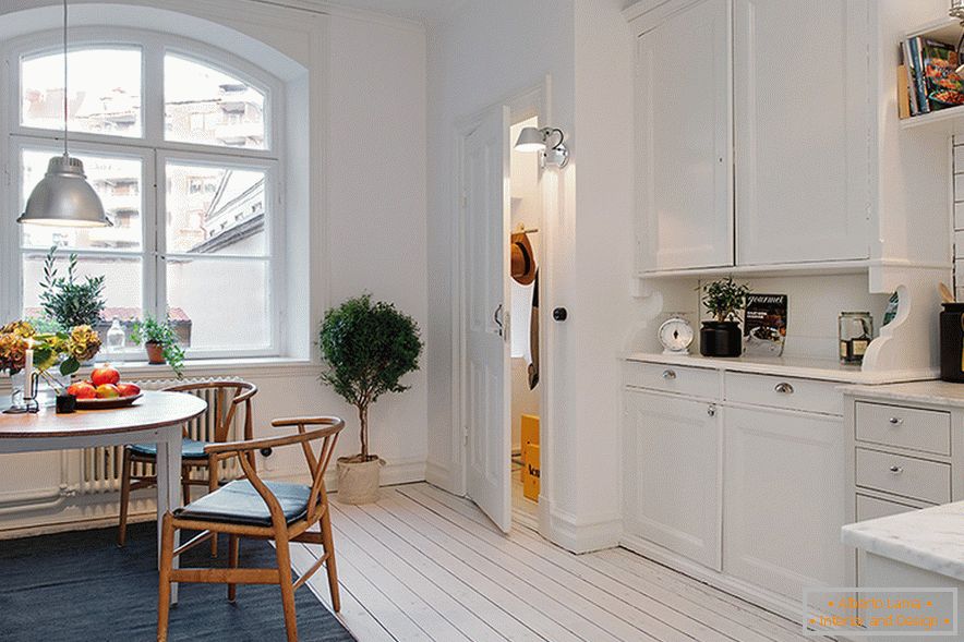 Kitchen area in the apartment в Швеции