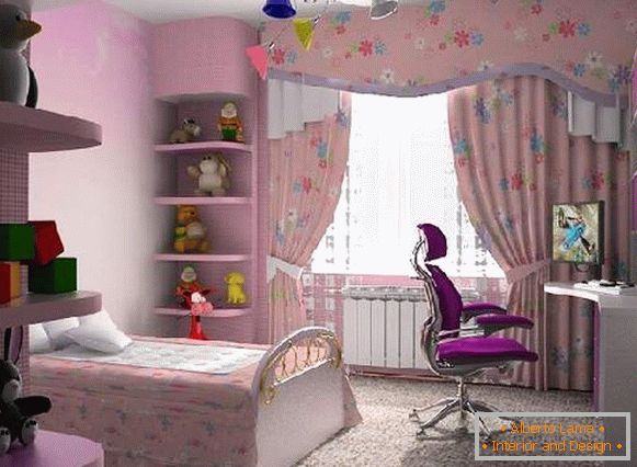 curtains in a children's room for a girl, photo 24