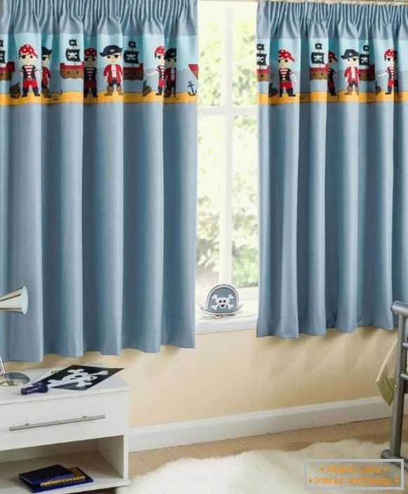 short curtains for a child's room boy, photo 25