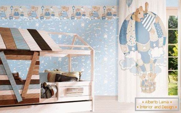 roman blind in a children's room for boys, photo 37