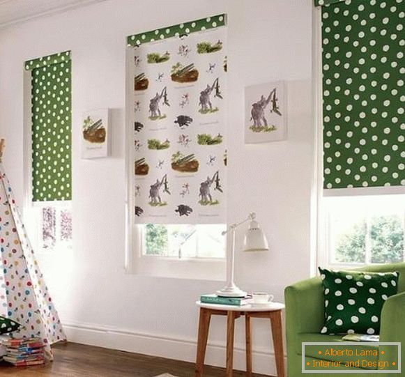 roller blinds for children in a children's room for a boy, photo 43