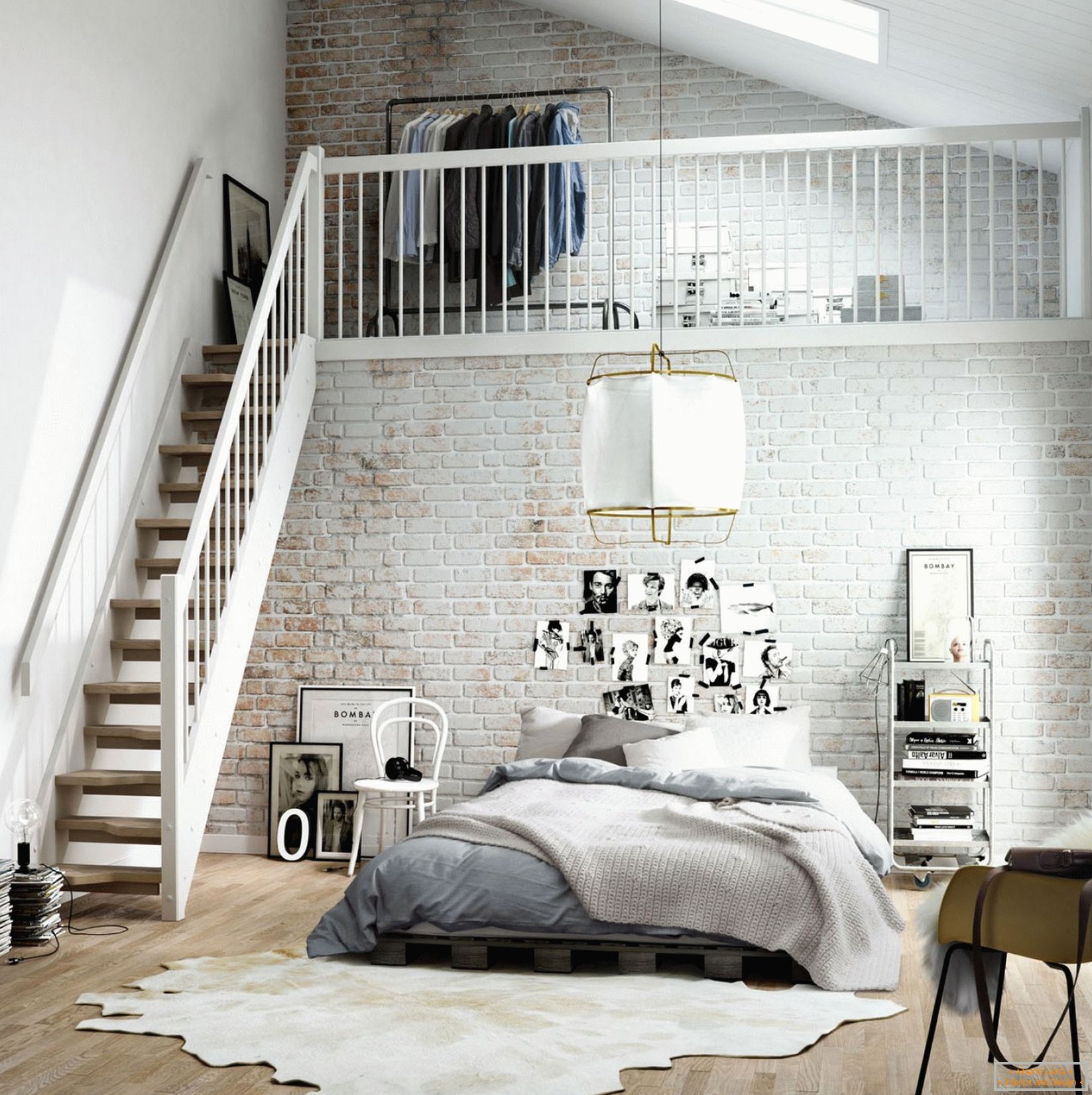The choice of colors for a bedroom in Scandinavian style