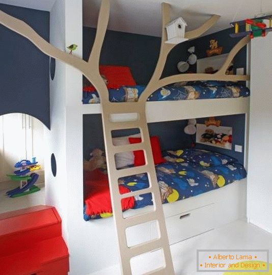Stylish layout of children's room for boys