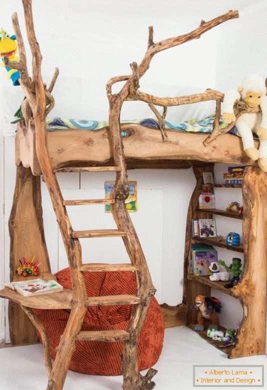 Homemade children's furniture made of wood