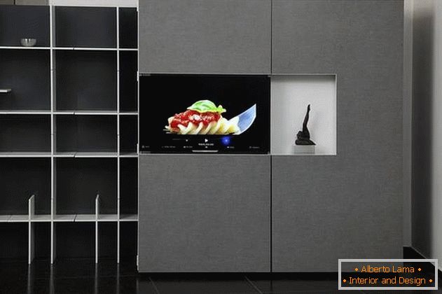 Foldable kitchen in the house с телевизор в дверце шкафа