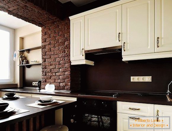 Modern kitchen connected to a balcony