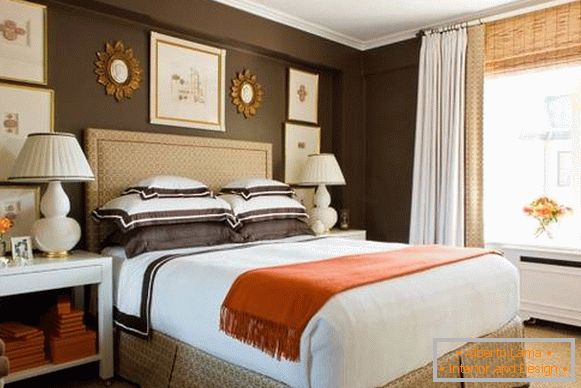 What colors blend brown in the interior - orange and white