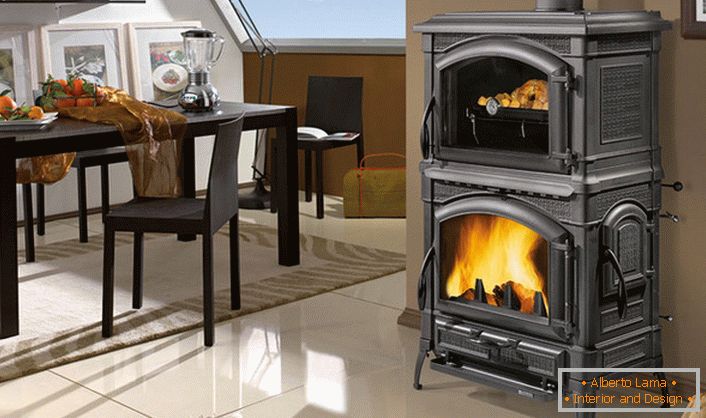 Modern stove-fireplace