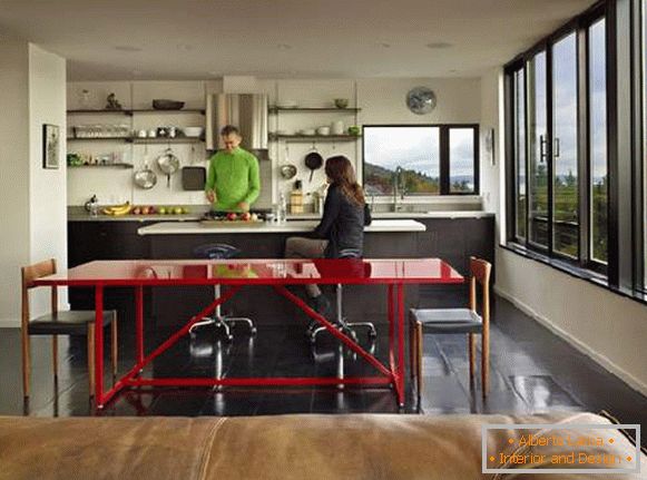 kitchen in a modern style in the house, photo 20