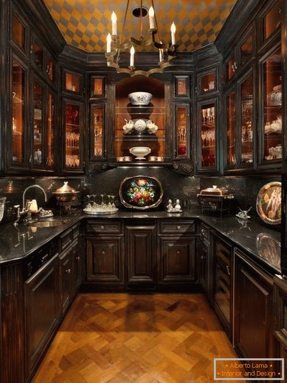 Decorative elements for kitchen interior in classical style