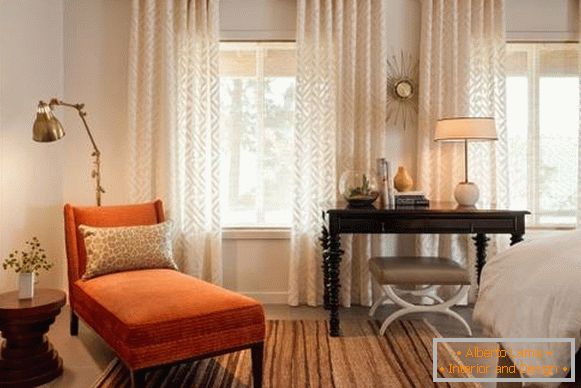 Modern curtains in the bedroom photo 2016 with a beautiful pattern
