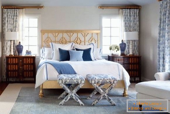 Curtains for the bedroom - photo novelties in the style of Provence