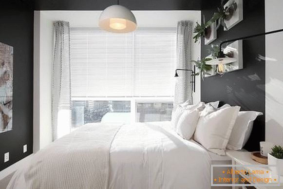 Transparent curtains in the bedroom - modern design photo 2016