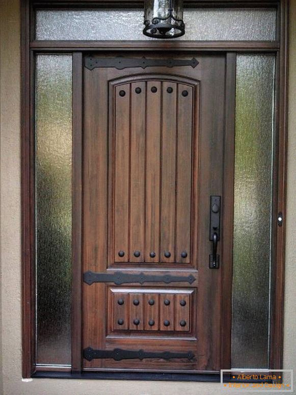 Wooden doors in country style