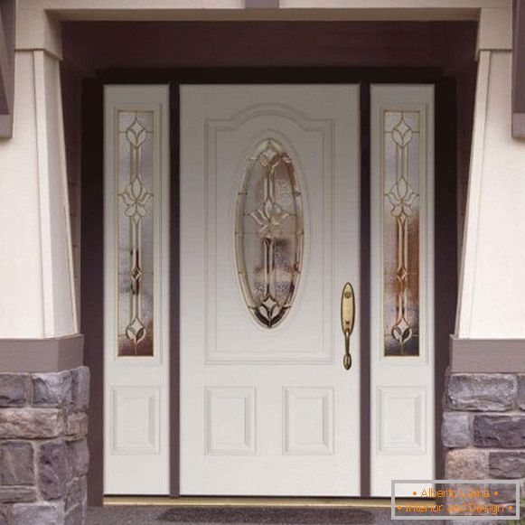 Luxury entrance doors with double-glazed windows