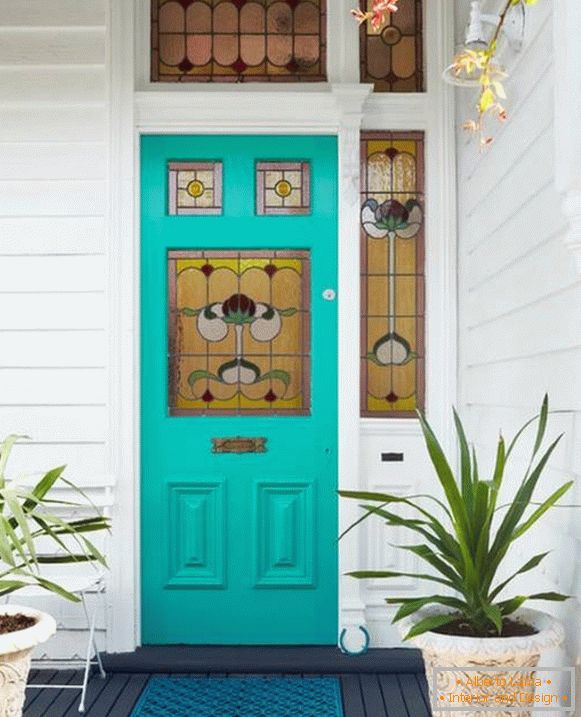 Beautiful front door to a private house