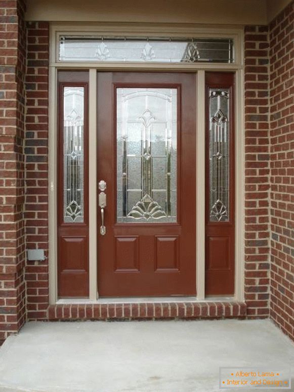 Metal entrance doors made of fiberglass