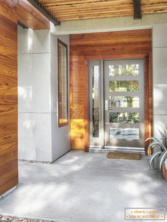 Modern steel doors to the front door