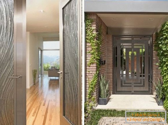 Entrance metal doors with beautiful finishes