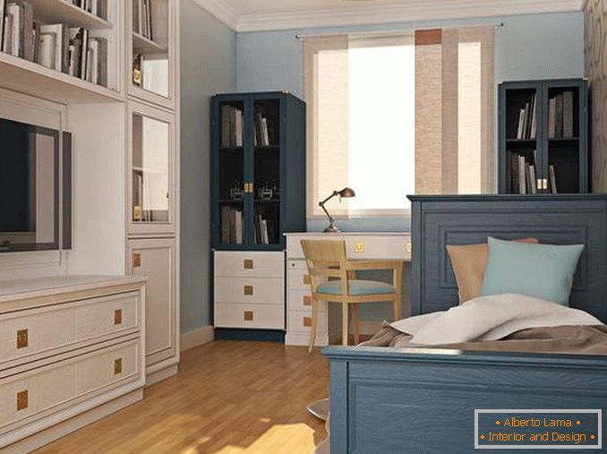 Design of a two-room apartment with a child's teenager