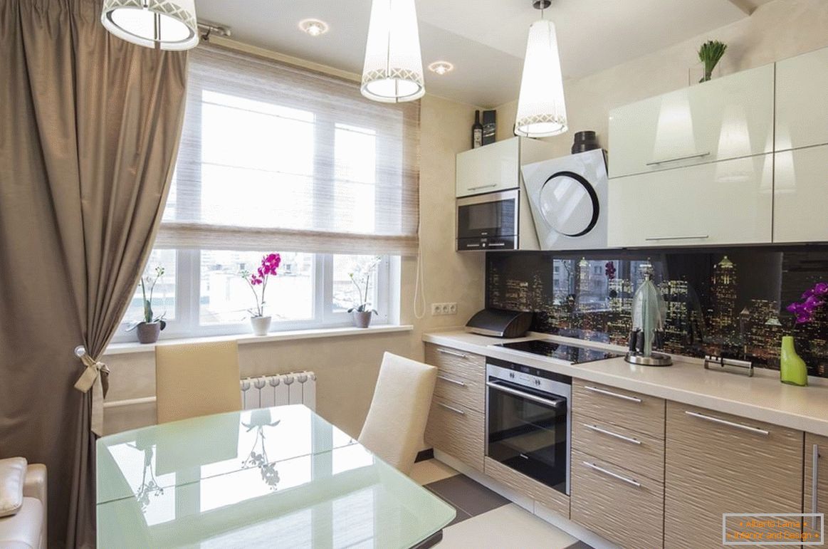 White and beige kitchen