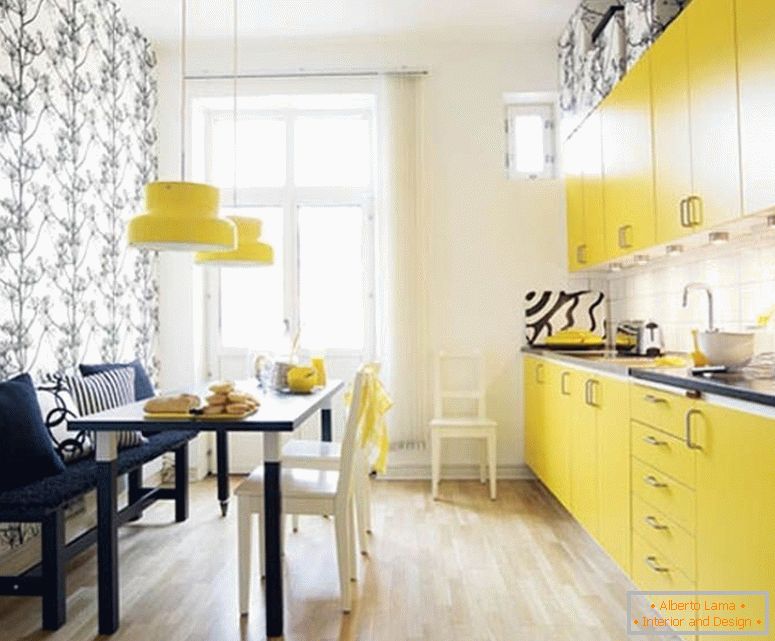 Kitchen in yellow color