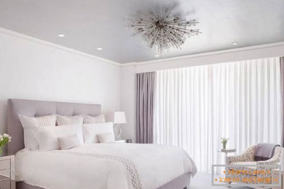 Modern bedroom design in lilac color