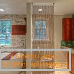 Wood and stone in the bathroom interior