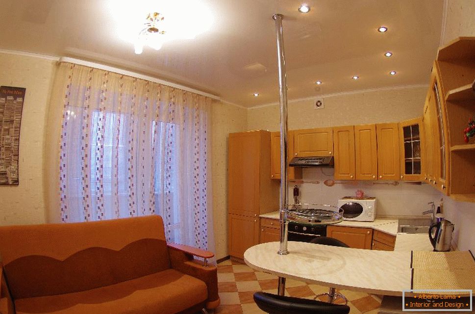 Interior of the room in the hostel in a light color scheme