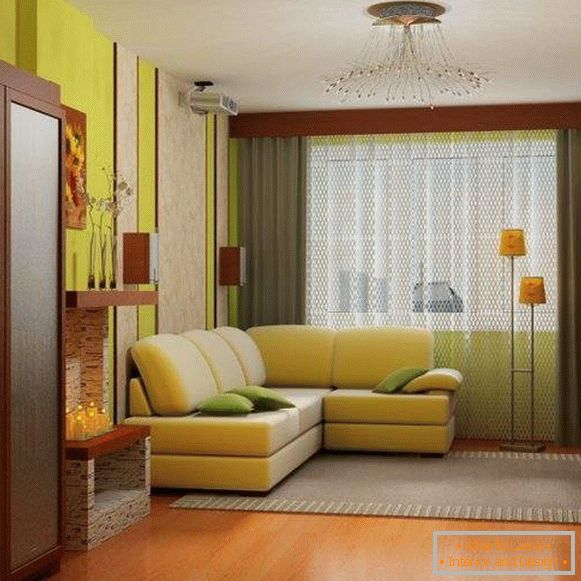 The stylish design of the hall in Khrushchev with compact furniture