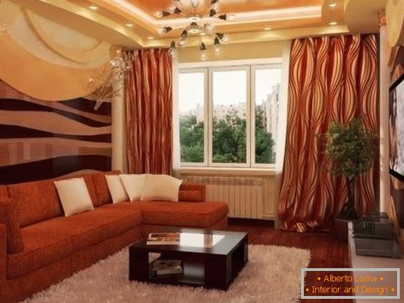 The design of the hall in the apartment - a beautiful living room bedroom in the photo