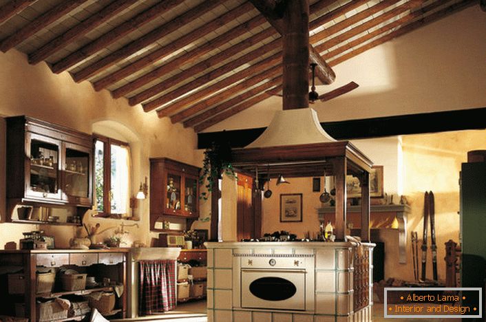 Rural country in its best manifestation. Functionality and practicality, comfort and warmth in the kitchen of the house.