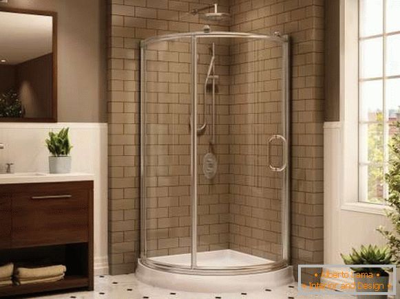 Glass doors for shower angular - bathroom design photo