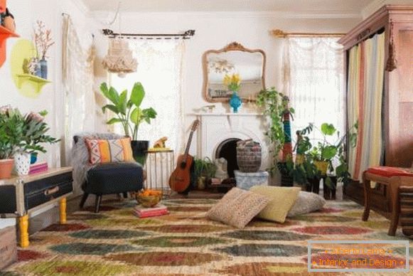 How to decorate a hall in the style of a Boho