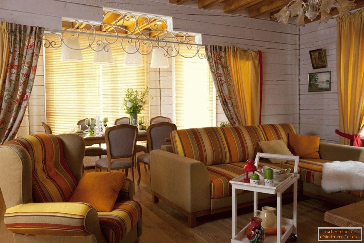 Gray walls and yellow curtains in the living room