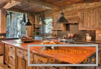 Rustic style in the interior of the kitchen: a rough appeal