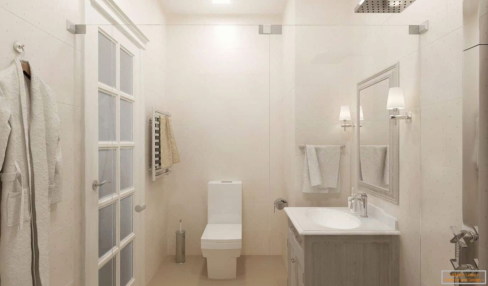 White bathroom in the interior